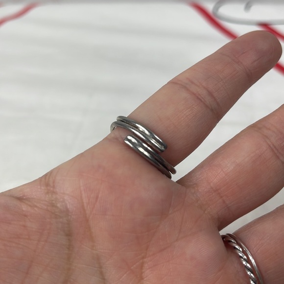 Adjustable Yellow Blue Silver Ring - Picture 3 of 5